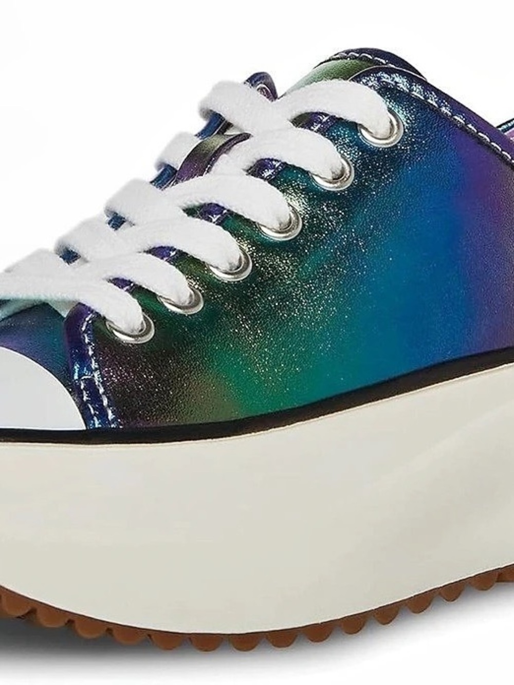 Steve Madden Kids Wizz Sneakers in multi, featuring an iridescent rainbow metall